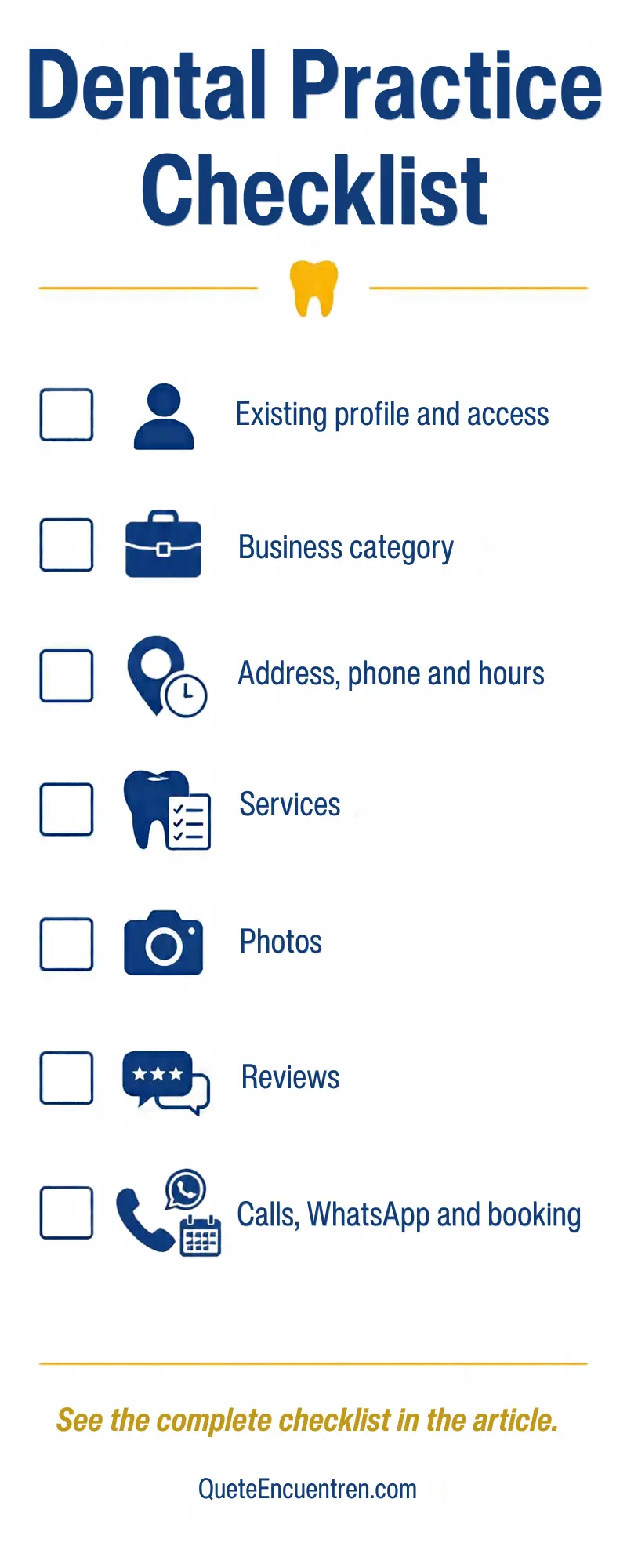 Google Maps for dentists checklist for reviewing a dental practice digital presence