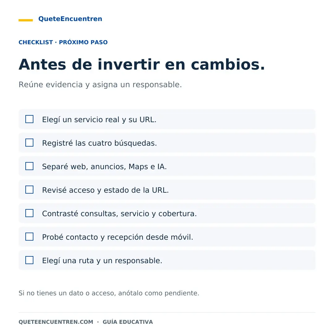 Checklist de diagnóstico cuando mi página web no aparece en Google