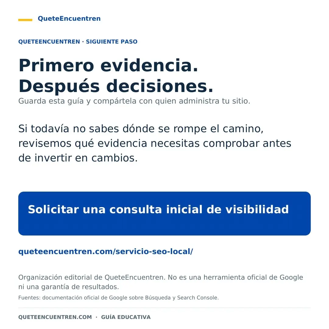 Consulta de visibilidad cuando mi página web no aparece en Google